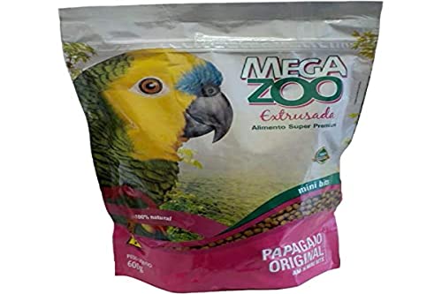 RAÇÃO MEGAZOO EXTRUSADA PAPAGAIOS MINI (AM16) 600G