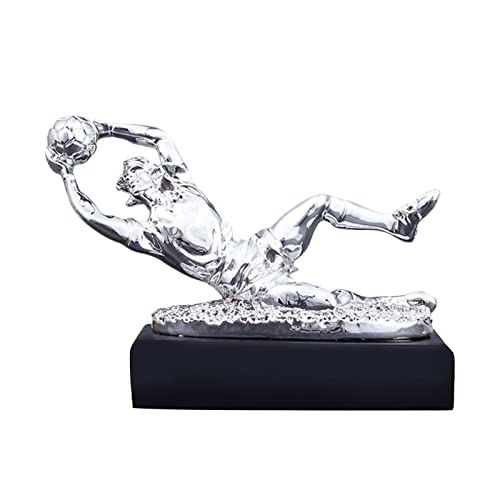 Fenteer Troféu de goleiro galvanizado resina ornamento troféu futebol suprimentos para féu troféu, p