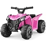 Best Choice Products 6V Kids Ride On Toy, 4-Wheeler Quad ATV Play Car w/ 1.8MPH Max Speed, Treaded Tires, Rubber Handles, Push-Button Accelerator - Pink