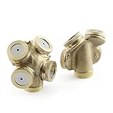 ZRM&E 2PCS 4 Holes Brass Garden Spray Misting Nozzle Agricultural Sprinklers Fitting Hose Water...