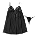 Produktbild MCY Damen Lingerie Sexy Negligee Nachtwäsche Nachthemd Spitze Lingerie Nachtkleid Babydoll Dessous Reizwäsche Sleepwear Kleid Sexy Dessous Unterhose Nachthemd Rock Pyjamas (Schwarz, XL)