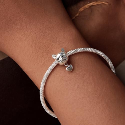 Dijes de plata ley 925 mascota francesa Dou pulseras collares mujer 7