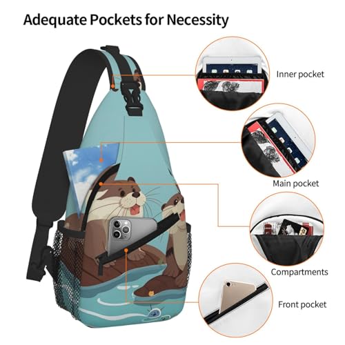 Bolso Otters Sling para Hombre y Mujer para Viaje y Senderismo miniatura 5