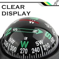 Compass for Car with Bottom Stick Car Compass Ball,Adjustible and Night Vision Car Compass Dashboard for Find Direction,Universal Car Accessories for Boat Car Truck SUV — image 3