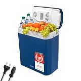 TZS First Austria - Frigorifero portatile 24L elettrico 12V 230V presa per auto e standard - Frigo termoelettrico raffredda e riscalda - Coolbox con manico - Per campeggio, festival, viaggi - Blu