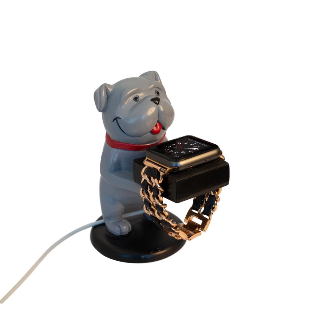 Kwirkworks Adorable Dog Apple Watch Charging Stand for Series 1-8 with Non-Slip Base and Foam Protection