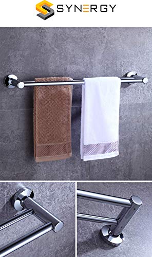 Image of SYNERGY - Premium - Stainless Steel 24 Inch Straight Towel Rod /Towel Rods for Bathroom /Towel Bars /Hangers /Stands /Towel Holders /Bathroom Accessories (Chrome Finish)