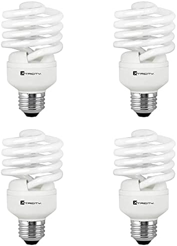Xtricity Compact Fluorescent Light Bulb T2 Spiral CFL, 2700k Soft White, 23W (100 Watt Equivalent), 1600 Lumens, E26 Medium Base, 120V, UL Listed (Pack of 4)
