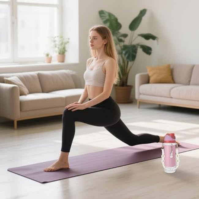 Silicone Boot Set for Owala Water Bottle 24 oz 32 oz with Handle Strap and Charm Compatible with Owala Freesip, Water Bottle Straps for Carrying for Owala Tumbler Non-Slip Silicone Boot Keychain Charm