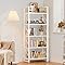 Amazon.com: DWVO 5 Tier Bookshelf, White Book Shelf Modern Bookcase ...