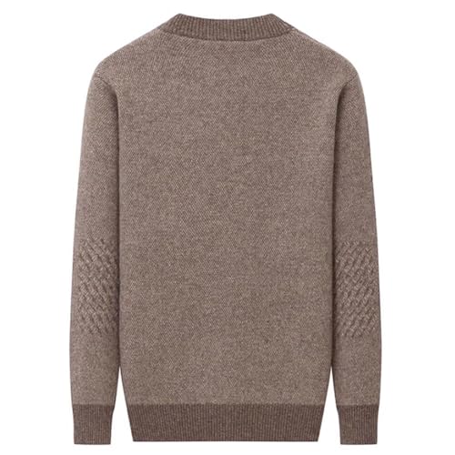 Rivccku Mens Knitted Jumper 100% Cashmere Cable Knit Jumper for Long-Sleeve Pullover Jumper Casual Crew Neck Warm2