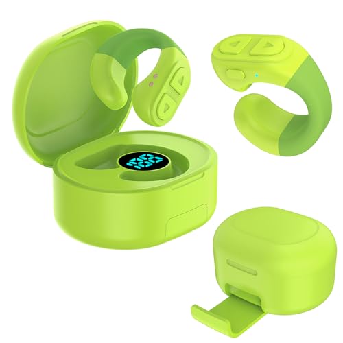 TikTok Scrolling Ring Remote, Bluetooth Page Turner for iPhone/Android/iPad, Hands‑Free Scroll/Like/Next/Volume Control, Rechargeable USB‑C, Includes Phone Stand