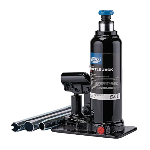 Cric bouteille hydraulique 5 tonnes Draper Expert structure robuste bleu noir 99767