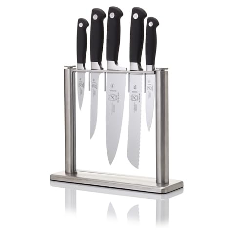 Mercer Culinary M20000 Genesis 6-Piece Forged Knife Block Set, Tempered Glass Block,Black Cover