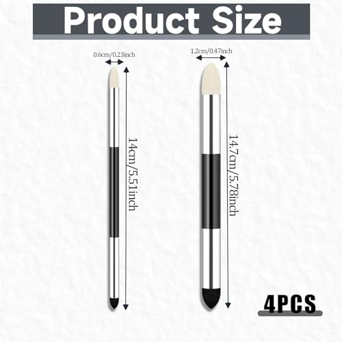 4 bolígrafos de esponja para mezclar artistas, de doble punta, reutilizables, para dibujo, arte suave, al óleo, pastel, herramientas de mezcla, lavable, pincel de esponja para artista, profesional, - imagen 2
