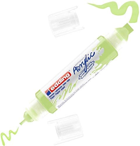 edding 5400 marker akrylowy 3D podwójny - czarny biel żółć telemagenta turkus - zestaw z 5 tubkami - dwie końcówki o szerokości 2-3mm oraz 5-10mm - do malowania na płótnie, drewnie - kolory jakości