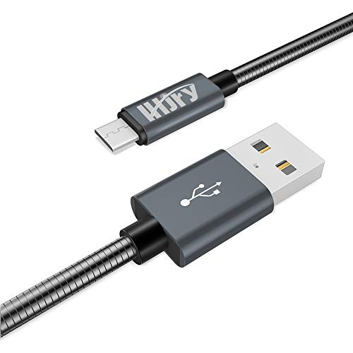 Lhjry Micro Usb Charger Cable, [6.6Ft 2 Pack] Metal Braided Fast Sync&Charging Cord For Android, Samsung, Htc, Lg, Motorola, Xbox One, Ps 4, Sony, And More Micro Usb Device (Black) #TOP2