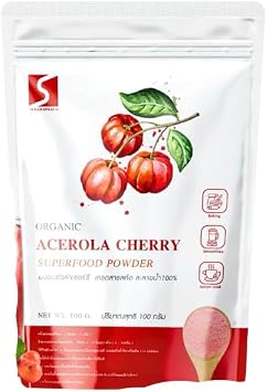 Pack of 2 Pure Ace rola Cherry Powder | All-Natural & High in Vitamin C | Freeze-Dried Fruit Powder | Vegan, Non-GMO & Gluten-Free | Ideal for Smoothies & Drinks 100g