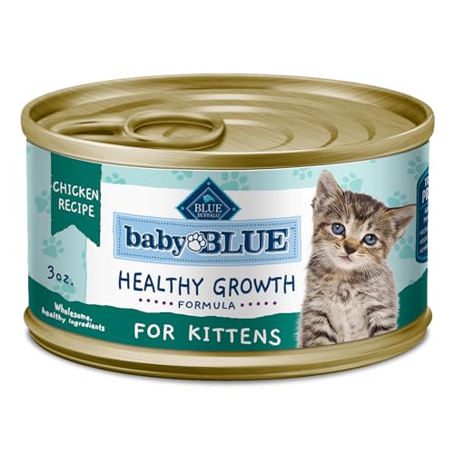 Image of Blue Buffalo Baby Blue Natural Grain-Free Wet Food for Kittens, Healthy Growth Formula with DHA, High-Protein Chicken Pate, 3 oz. Can