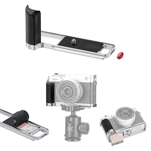 JJC Metal Hand Grip L-Bracket & Shutter Button for Fuji X-E5 Camera, Silver