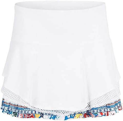 Lucky In Love Women's Tennis Playing in Paradise Long Aegean Dreams Skirt (X-Large) White