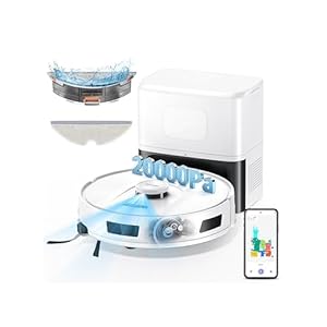 PuraLuce R11 Saugroboter mit Wischfunktion mit Kartenmapping, 16000Pa, Selbstentleerungsstation 90 Tage, Autoladender Staubsauger Roboter für Teppiche/Böden/Tierhaare