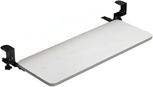 Clamp On Keyboard Tray - Height Adjustable Ergonomic Slide-Out Computer Keyboard Stand - 20.5 x 9.8 Inch - Clamp-On Design for Easy Use - Perfect for Home Office and Study