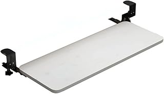 Moniss Grampo na bandeja do teclado sob a mesa plataforma removível gaveta de teclado ajustável em altura 20,5 x 9,8 polegadas suporte de suporte de teclado de computador deslizante ergonômico Extensor de mesa deslizante para escritório em casa