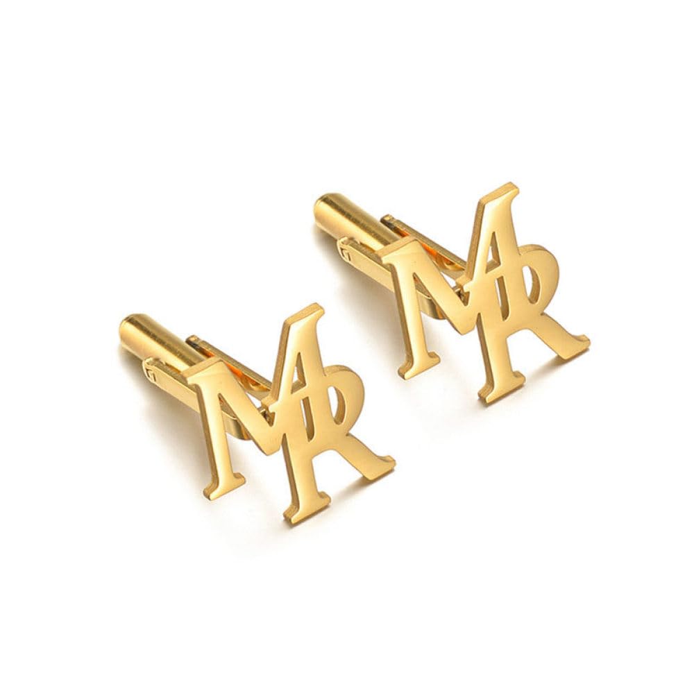 CECE&COLE Gemelos Personalizados Para El Novio, Gemelos Con Iniciales Para Hombre, Gemelos Con Iniciales Para Hombres, Gemelos Para Novio De La Novia, Regalo Personalizado De Joyería Para Padrino De Boda