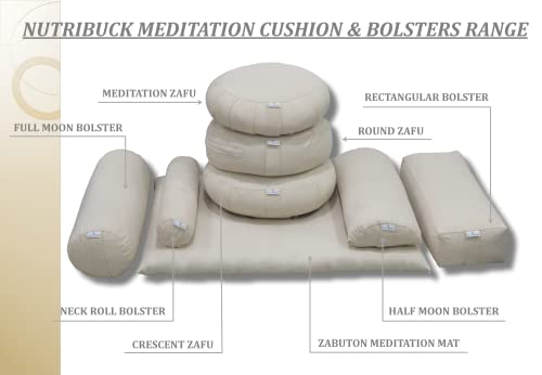 Image of Buckwheat ZAFU Meditation Cushion Filled with Buckwheat Hulls (Creamish)