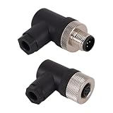 DUZEPA M12 Rechteckiger Industrie-Sensoranschluss, 5-poliger Stecker und Buchse, Kabeladapter für NMEA 2000-Netzwerke (90 Grad/Stecker und Buchse)
