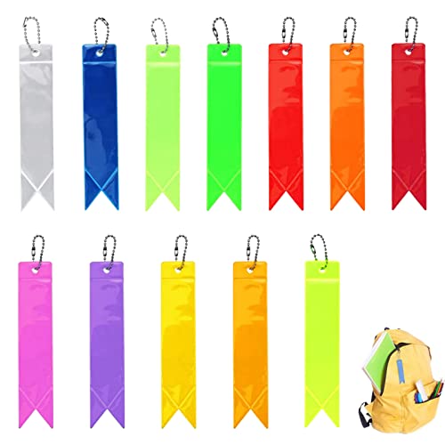 SZM09P1 Colgante Reflectante de Noche Colgantes Reflectores de Seguridad Colgante Reflectante de PVC con Cadenas para Mochilas Ropa Mochilas Escolares Viajes Nocturnos Bicicletas Mascotas 12 Piezas Cover