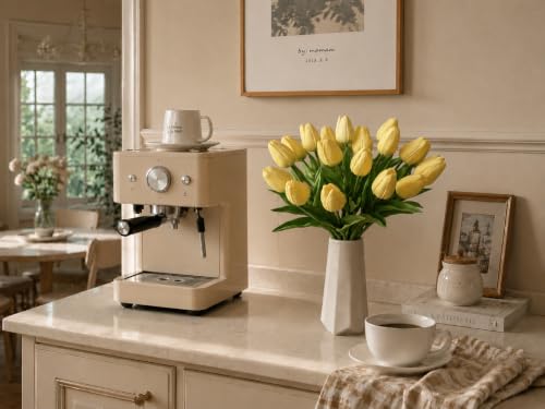 Image of Mandy's 20pcs Artificial Light Yellow Tulips