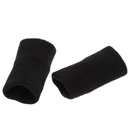 Tongina 5pcs Elástico Dedo Protetor Mangas Suporte Guardas Para Tênis De Basquete - Preto