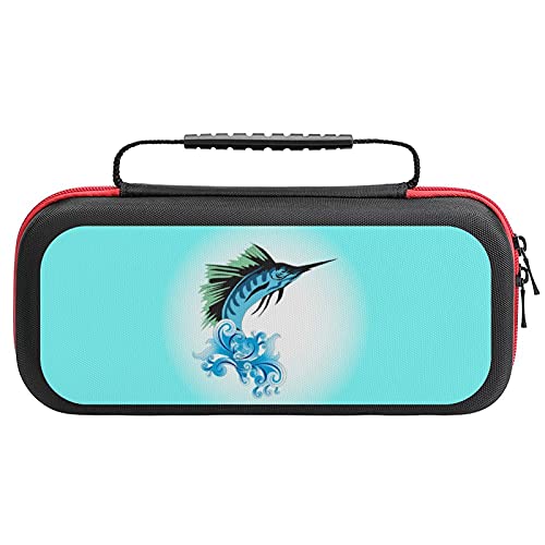 Jumping Marlin Fish Travel Carrying Case Tote Bag For Nintendo Switch Accessories Holds 20 Game Card Bag Jumping Marlin Fish Travel Carrying Case Tote Bag For Nintendo Switch Accessories Holds 20 Game Card Bag