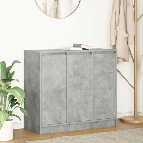 Cómoda de madera gris con 3 puertas y estantes interiores de gran capacidad 3