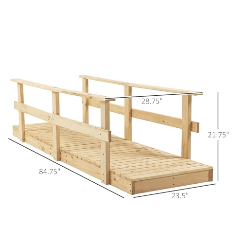 Outsunny US844-763V00ND0131 7' Wooden Garden Bridge thumb #4