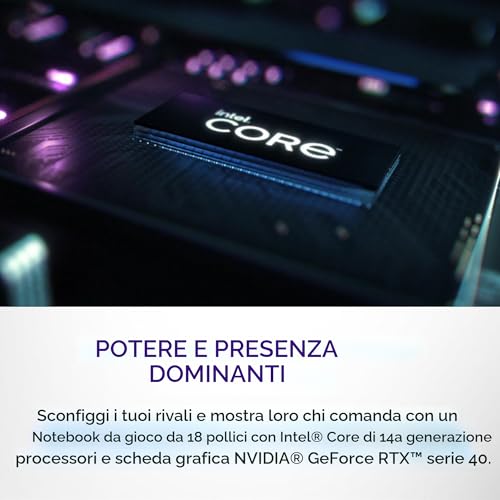 M18 Gaming Laptop - 18" QHD+ 165Hz 3ms Display, Intel Core i7-14700HX, 16GB DDR5 RAM, 1TB SSD, NVIDIA GeForce RTX 4070 8GB GDDR6, Windows 11 Home, servizio on-site - Dark Metallic Moon - Notebook - Immagine 1