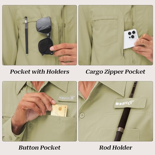 Camisas masculinas de pesca com proteção solar FPS 50+, manga comprida, leve, para caminhadas, viage