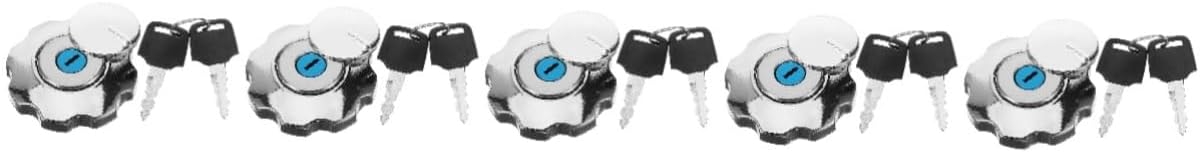 ULTECHNOVO 5pcs Locking Gas Cap with Key Durable Replacement for Motorcycle Fuel Tanks Easy DIY Installation Fit for Enhanced Security for Your Vehicle