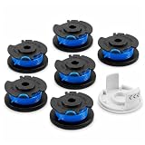 7 paquetes de bobina de alambre corte borde para Ryobi, compatible con Ryobi One + AC14RL3A 18 V, 24 V, 40 V, corte bordes, bobina de hilo desbrozadora azul, hilo Rotofil (6 bobinas de alambre corte
