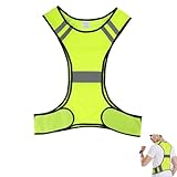 Reflektierende Laufweste für Damen und Herren - Ultraleichte Warnweste für Joggen, Radfahren & Outdoor-Aktivitäten - Atmungsaktiv, Komfortabel und Hochsichtbar, mit Handytasche,Einfache Tragbarkeit