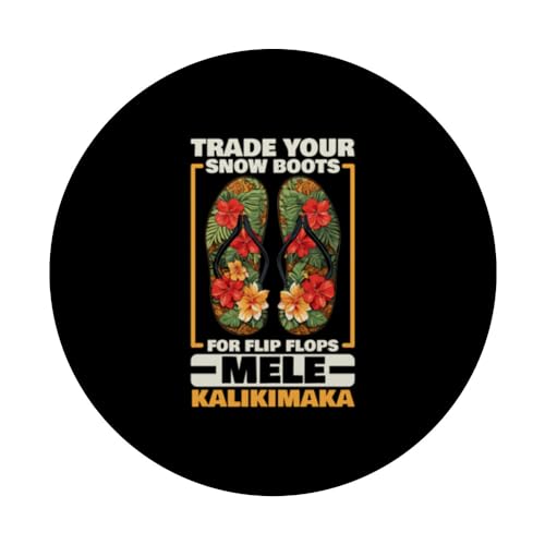 Mele Kalikimaka Santa Claus Tropical Xmas Hawaii Christmas PopSockets Swappable PopGrip, Black - Image 3
