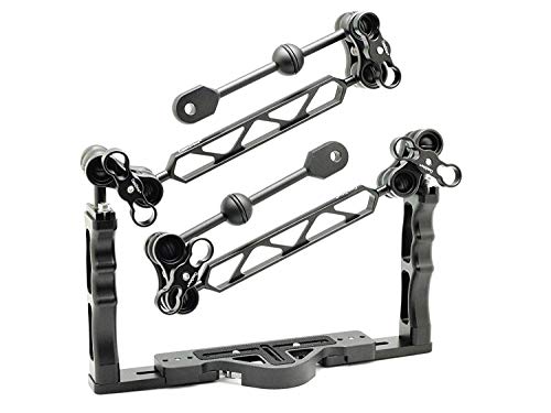 Aluminium Tray/Grip for Underwater Camera Housings with Two Screw Holes for Attaching at The Bottom. for Any Housing That has one Threaded Hole or Two Threaded Holes at The Bottom of The Housing.