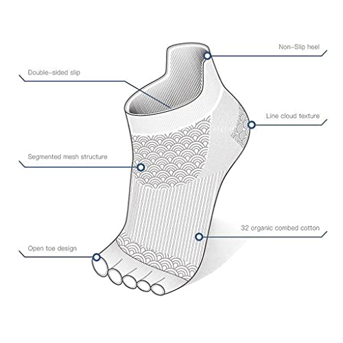 gazechimp Anti deslize meias de yoga para mulher com apertos, antiderrapante cinco toe meias para pi