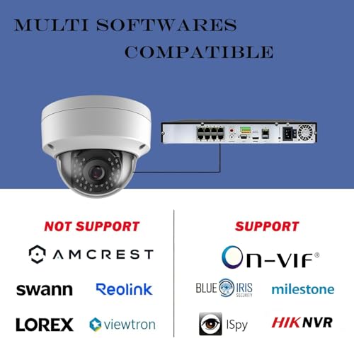 Real HD 6MP PoE IP Vandal Dome Security Camera Outdoor, 2.8mm Wide Angle, H.265, IP67 IK10, Support Firmware Upgrade, Compatible with NVR, NDAA Compliant