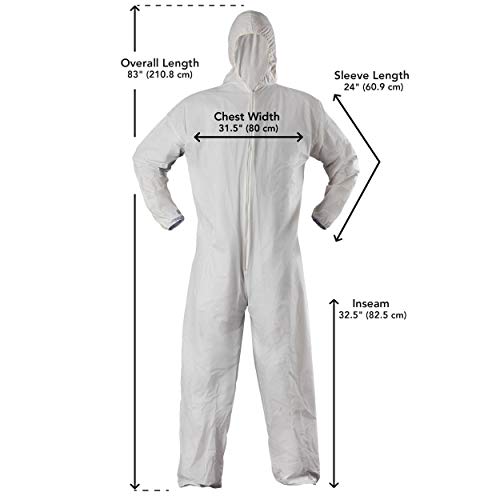 Image of Venom Steel Disposable Heavy Duty Coverall, Hooded with Elastic Wrist and Ankles, 2XL Size, White