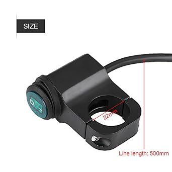 Motorcycle Handlebar Switch, Universal 22mm 12V Handlebar Switch Waterproof Motorcycle Handlebar On Off Switch Headlight Fog Light Spot Light On/Off Switch
