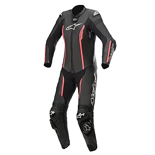 Alpinestars Women's Stella Missile v2 Leather One-Piece Suit (46) (Black/Diva Pink/Slate)