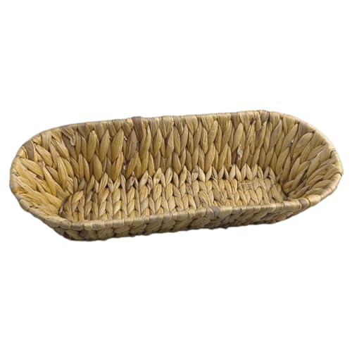 HOOTNEE Cesta Tejida para Almacenamiento y Cesta de Pan Natural Diseño Rústico, Multiusos para Servir y Decorar, Adecuado